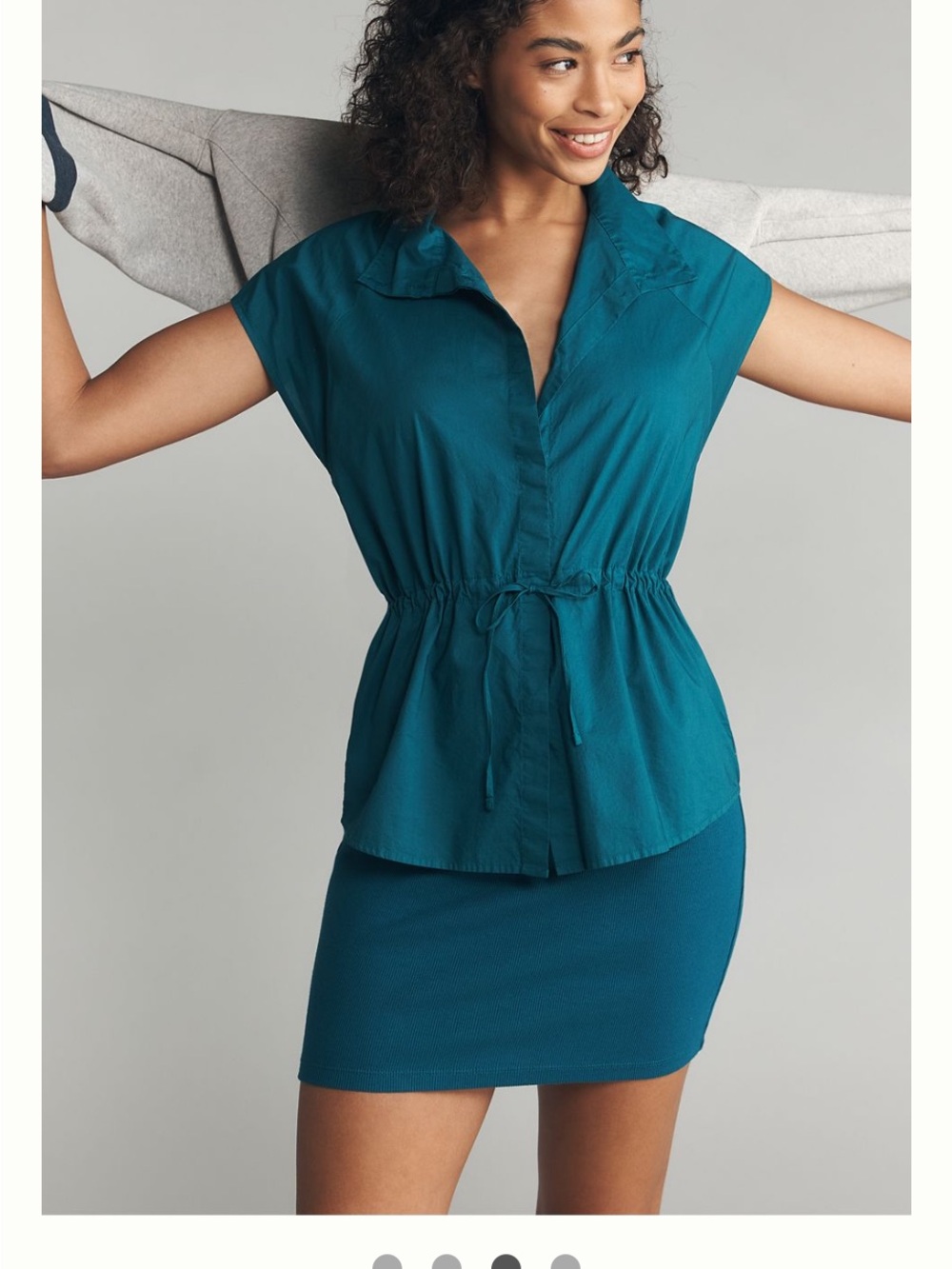 Sundry Sporty Two-fer Mini Dress Size Large Green NWT